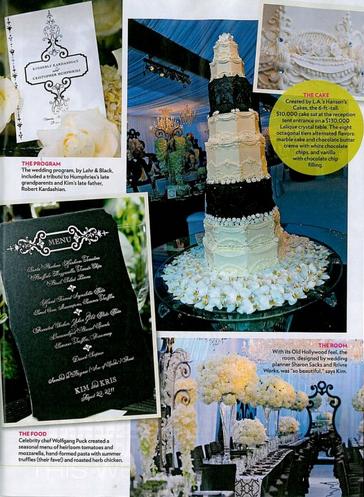 O bolo, o menu e a decoração do casamento de Kim Kardashian