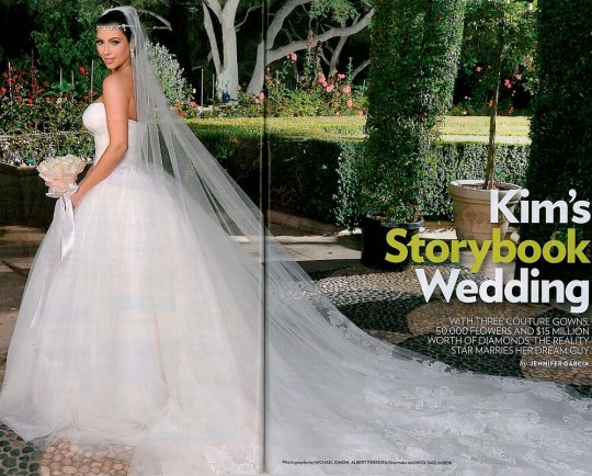 O vestido de noiva de Kim Kardashian