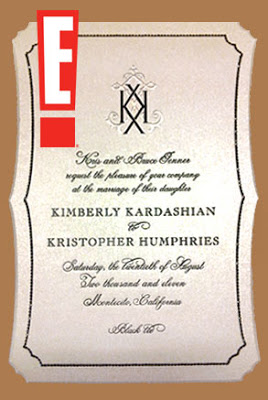 O convite do casamento de Kim Kardashian