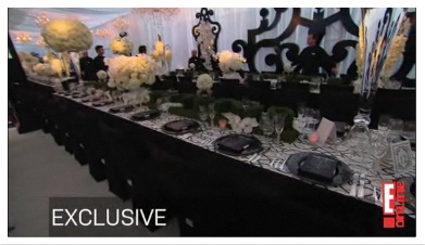 A decoração da mesa do casamento de Kim Kardashian