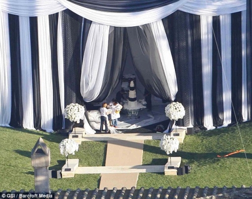 decoração do casamento de Kim Kardashian