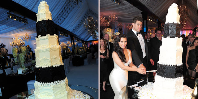 O bolo de casamento de Kim Kardashian